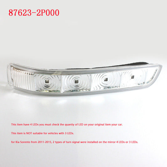 4 LEDs Signal Lamp Mirror Repeater Right for Kia Sorento 11-15 87623-2P000