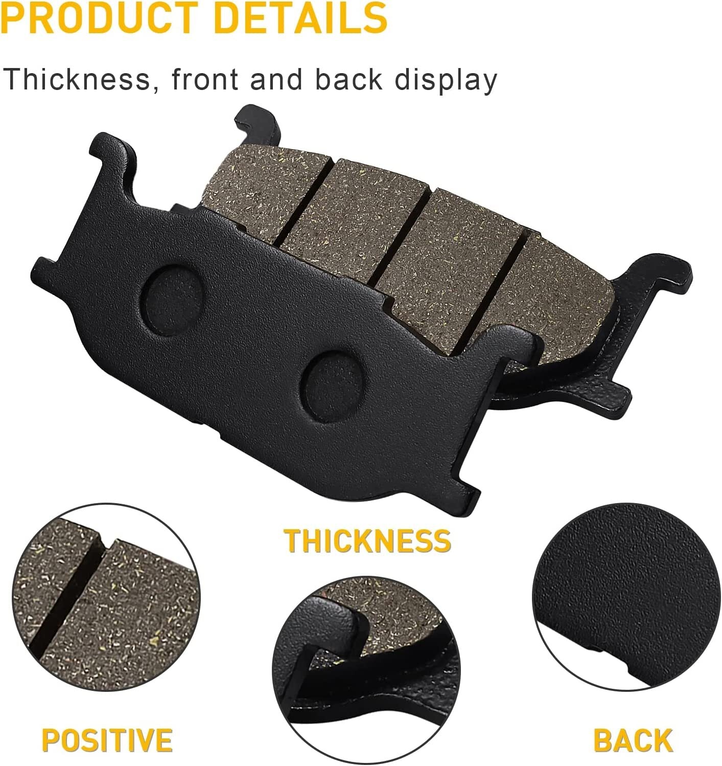 Brake Pads for Yamaha XV1600 Wildstar 1999-04 XVZ1300 Royal Star 2008-13 XV1600