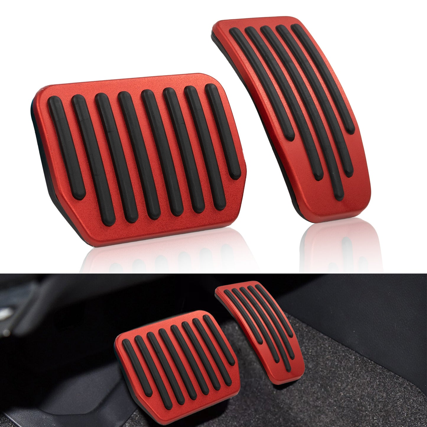 Footrest pedal anti-slip protective cover accessory for Model 3/Y 2019 - 2023, red. n