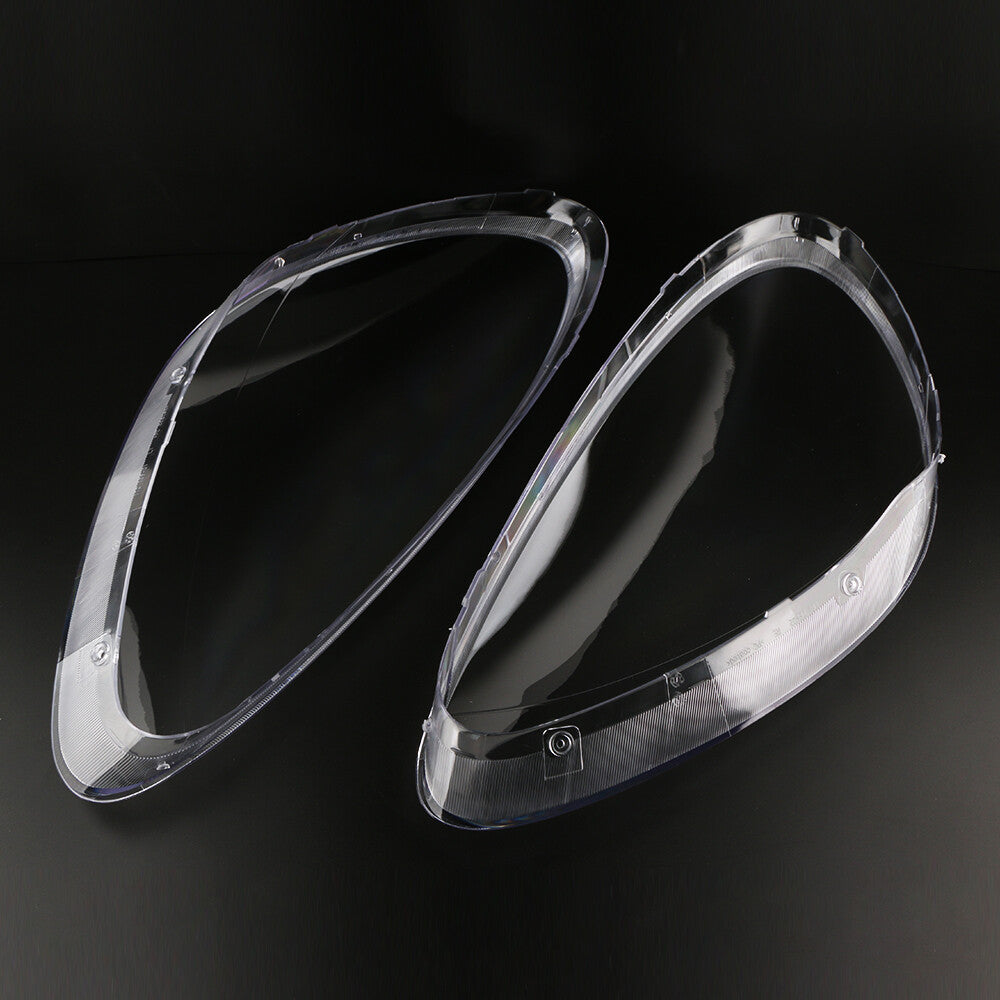 Pair of headlight lens covers with clear lenses LH + right grip for Porsche for Cayenne 2011-2014