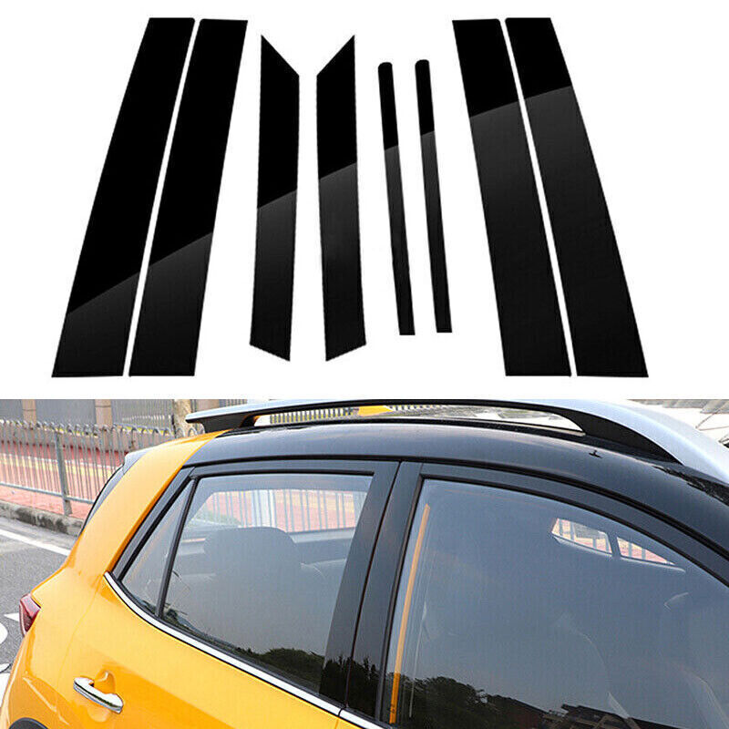 for Kia STONIC 18-2022 Piano Black Pillar Posts Door Window Molding Strip Trims