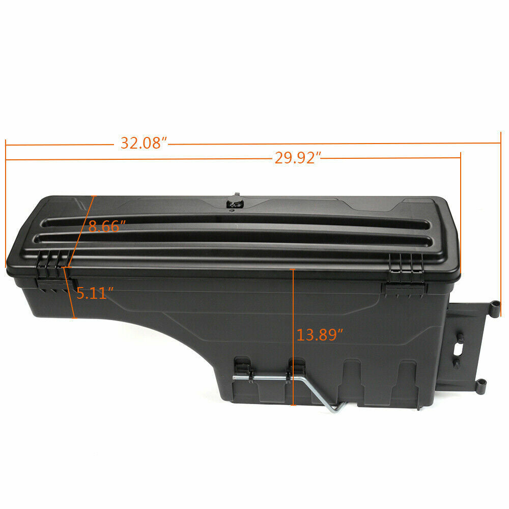 Suitable for 2015-19  for ford  F150 Left Rear ABS Truck Bed Storage Box Tool Box, Black Q
