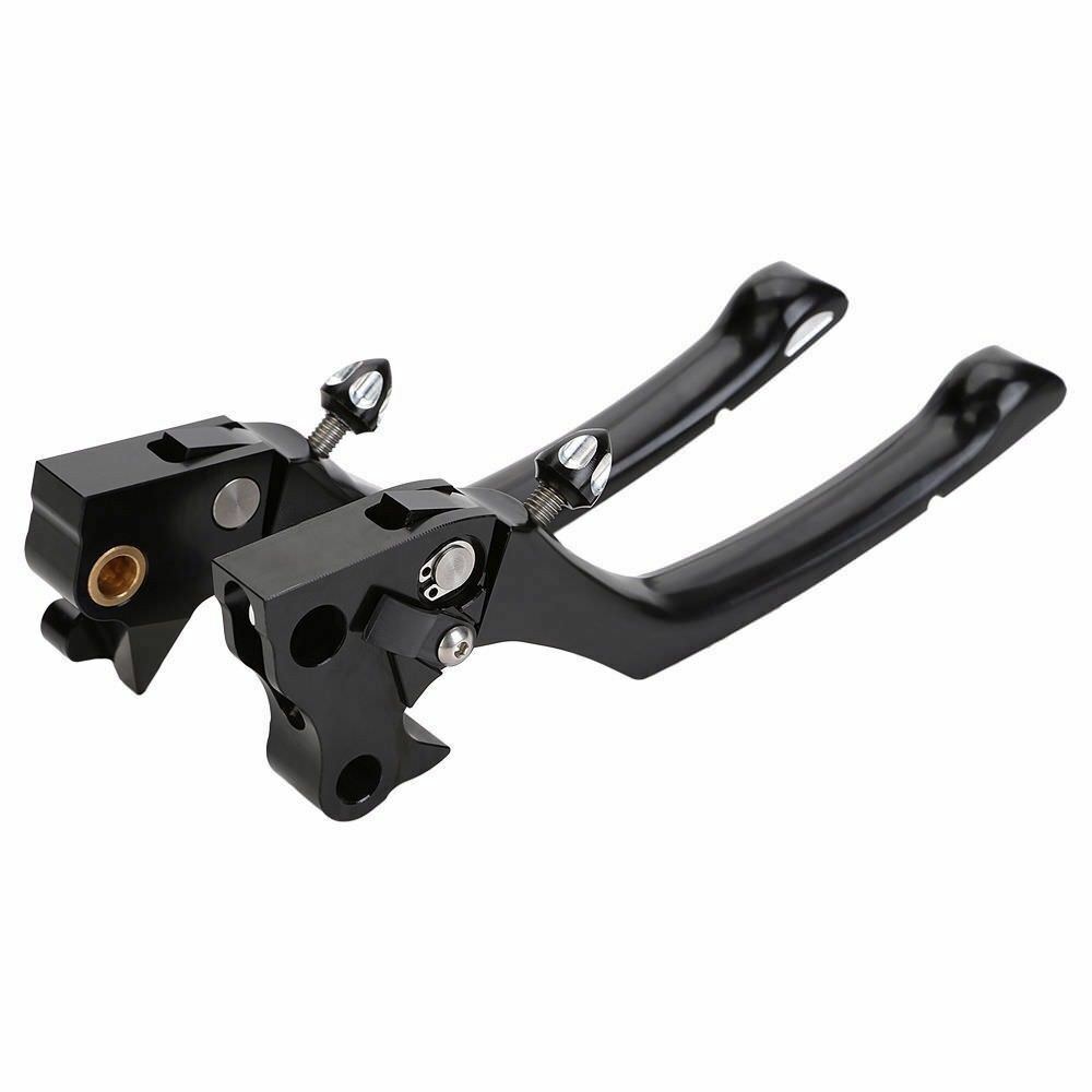 Black CNC Edge Cut Adjustable Brake Clutch Levers for Harley XL 883 1200 04-13 Q