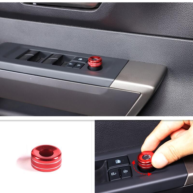 Red Aluminum Rearview Mirror Adjust Knob Cover For Tundra 2022-2024 v