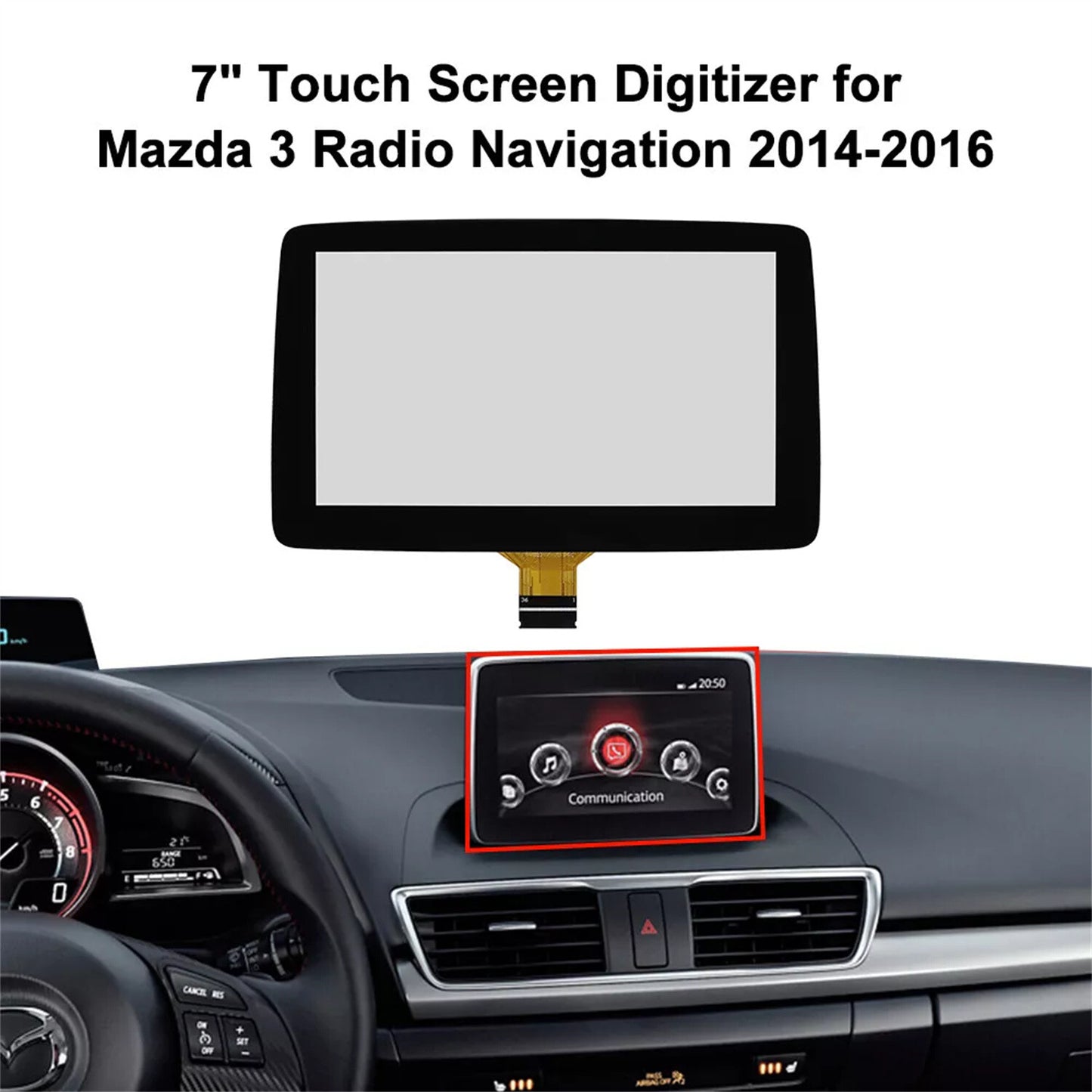 7Touch Screen Digitizer Fits for Mazda 3 Radio Navigation TM070RDZ38 MX-5/CX-3 n