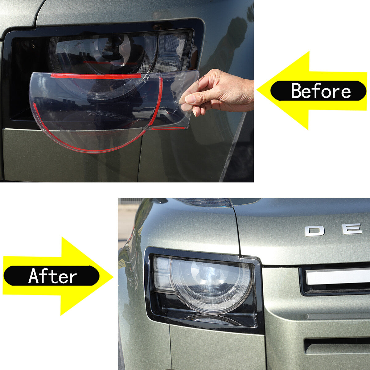 2x ABS headlight covers for Land Rover for Defender 90/110 (2020-2022)
