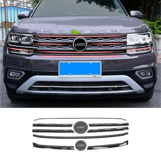 Black Strip Trim Grille Grill Front Center Mesh for Volkswagen Atlas 2018-2021