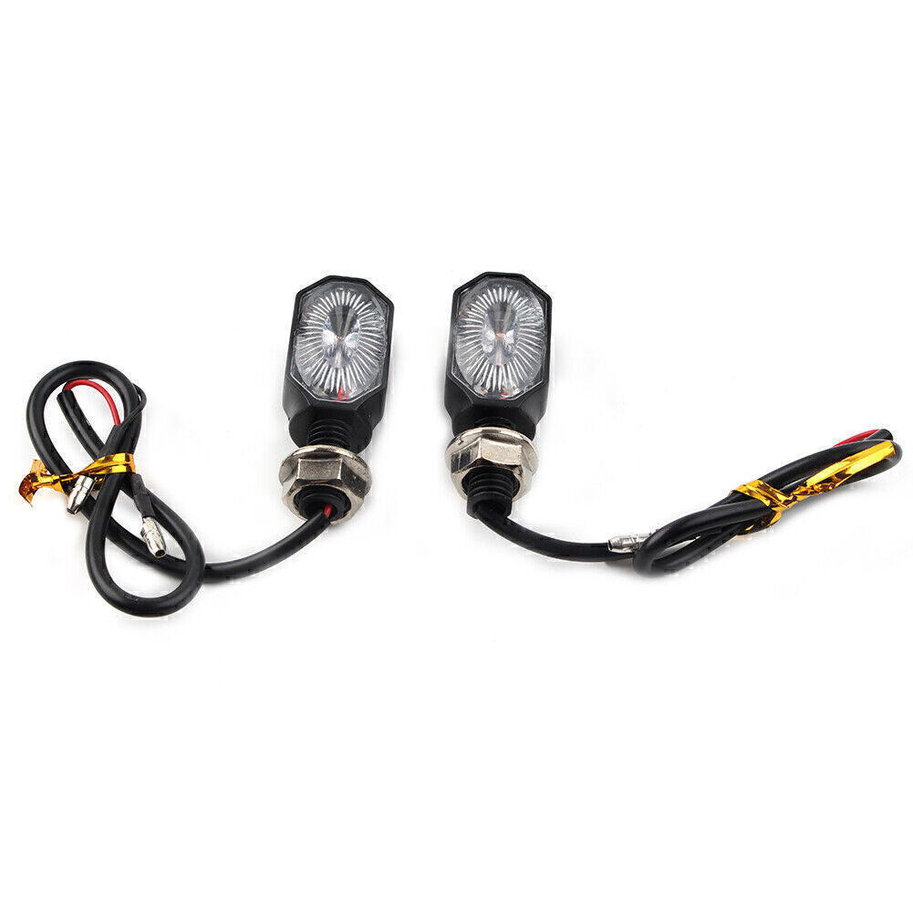 2Pcs for Mini Motorcycle 12V LED Turn Signal Blinker Amber Light Indicator Q