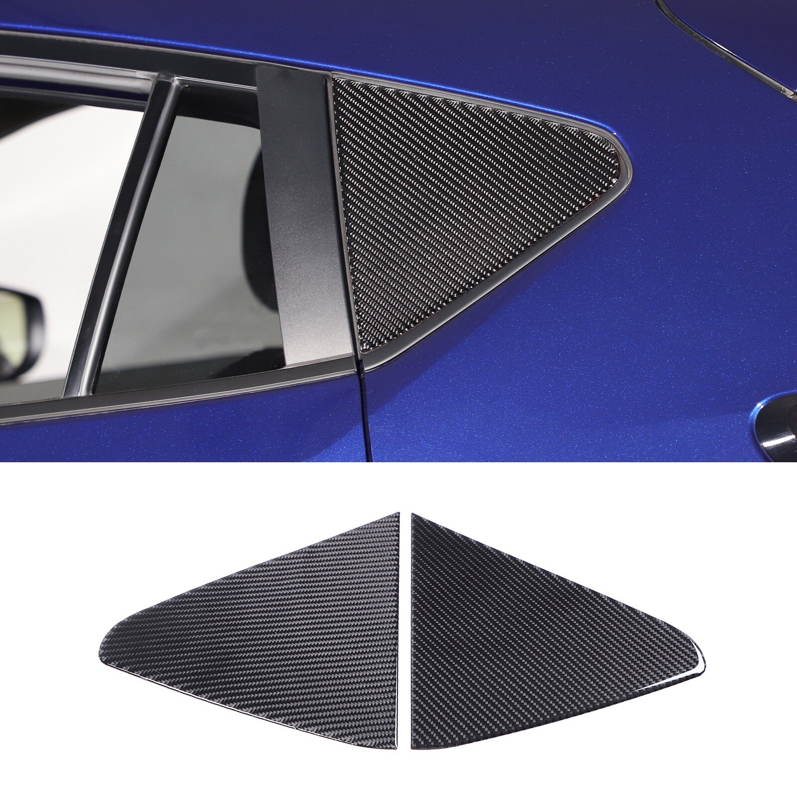 Carbon fiber rear window triangular glass panel decorative sticker for Subaru Crosstrek 2023+- n
