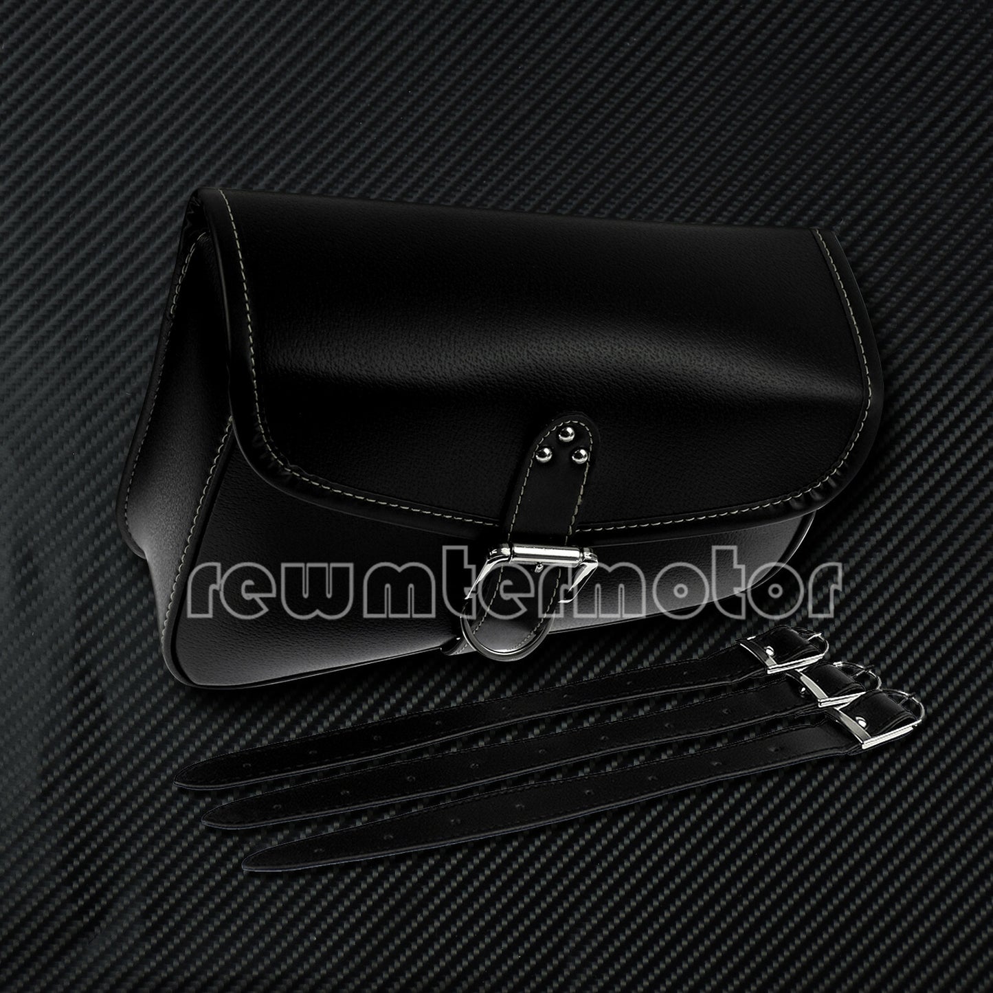 Black Right Side Saddlebag Saddle Bag Fit For Sportster XL883 XL1200 PU Leather Q