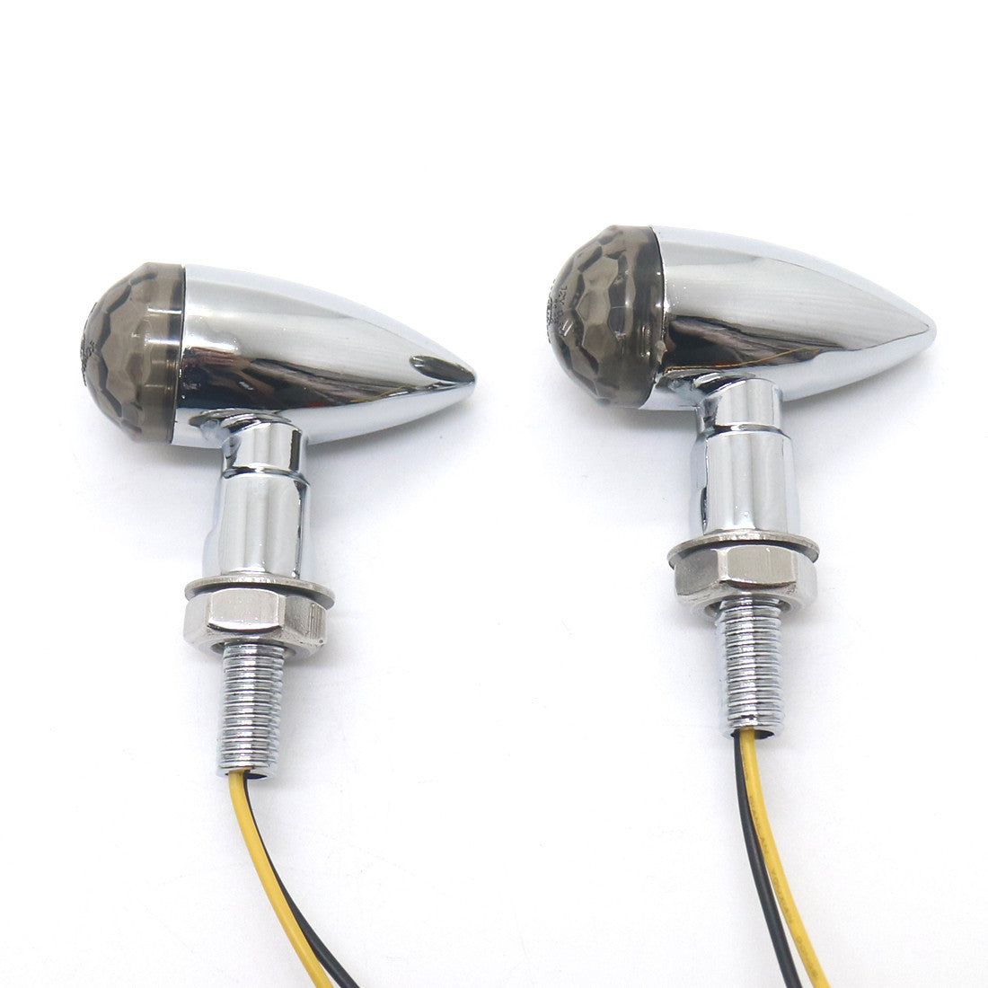 Chrome Metal LED for Mini Bullet Smoke Spherical Lens Turn Signal Indicators Light Q