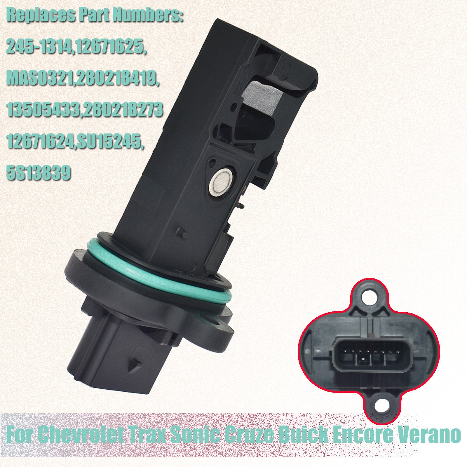 Mass Air Flow Sensor 12671624 for Buick Encore Verano for Chevrolet Trax Sonic for Cruze
