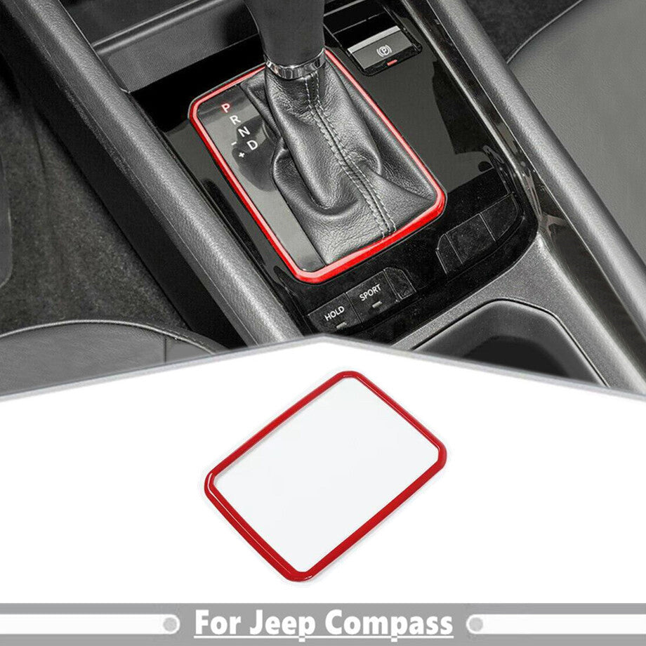 For 2022 - 2025 for Jeep Compass ABS Red Interior Central Gear Shift Ring Cover Trim v