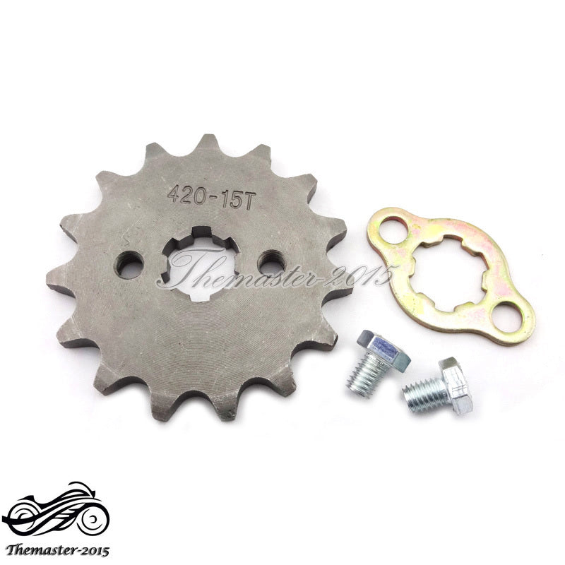 420 15T 17mm Front Chain Sprocket For ATV Pit Dirt Bike 50cc 70 90 110cc 125cc Q