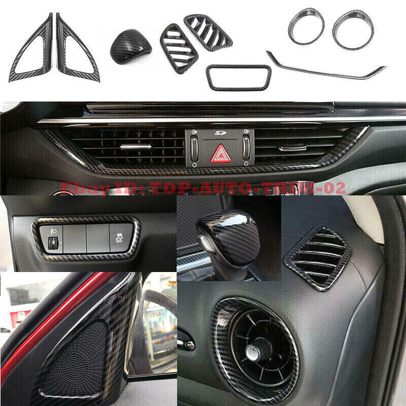 9x ABS Carbon Fiber Pattern Interior Full SET Trim for Kia Forte/K3 2019-2022 B n