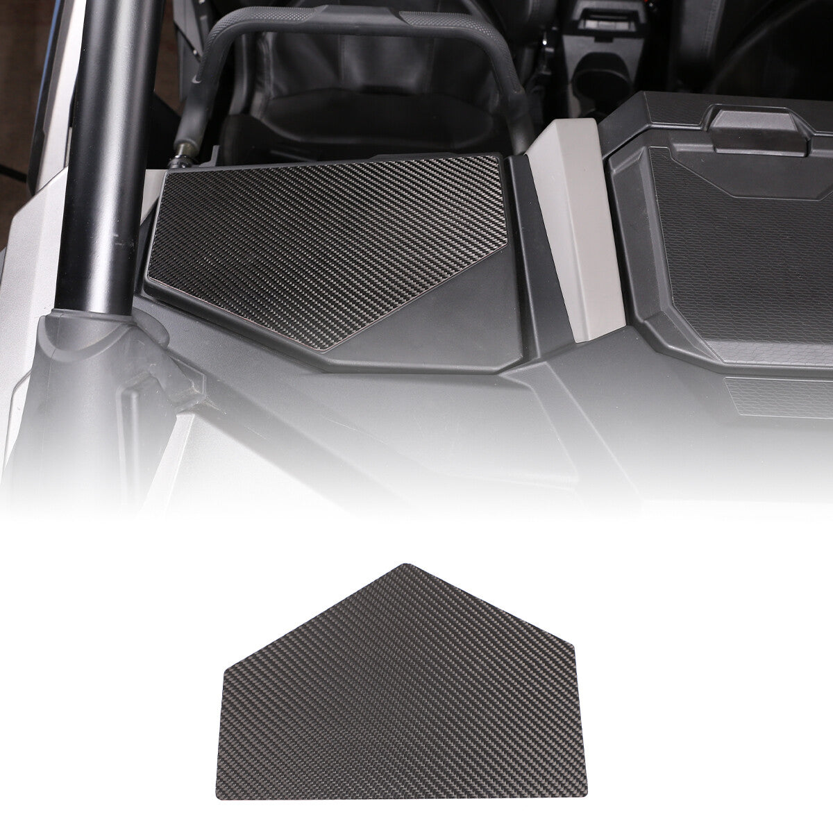 Carbon fiber passenger side storage box mat trim for Polaris RZR PRO XP Ultimate 2021+ - n