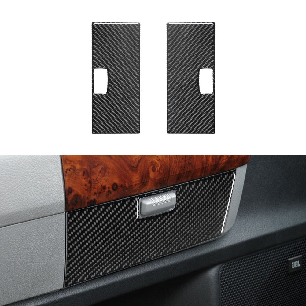 2Pcs Door Storage Box Panel Trim Cover Carbon Fiber for Toyota Tundra 2007-2013