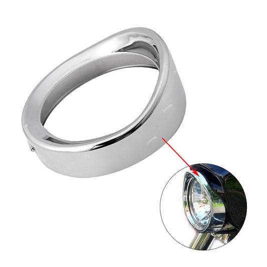 7Headlight Visor Cover Trim Ring Fits 1983-2013 Touring 1994+Road King Silver Q