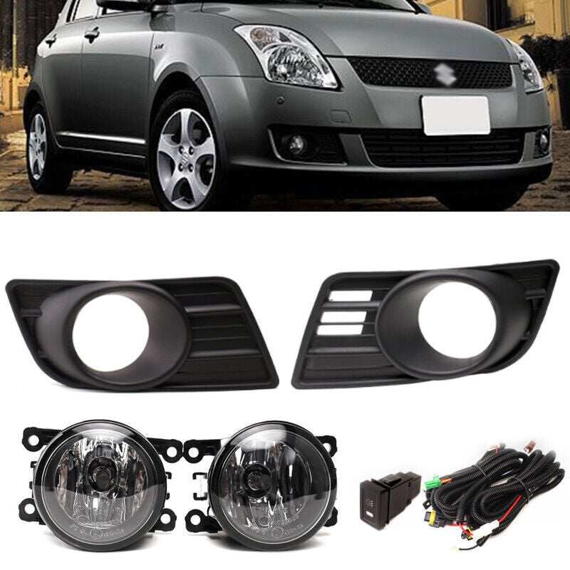 for Suzuki for Swift 2007 2008 2009 2010 Set Front Fog Light + Fog lamp Bezel Cover