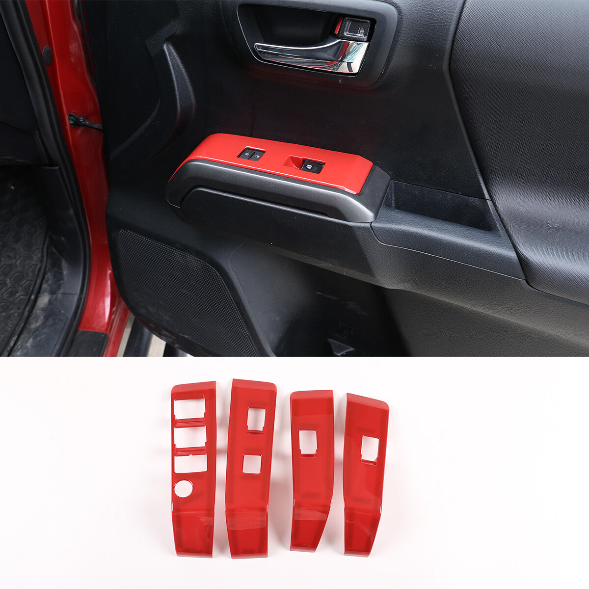 Suitable for Honda for Civic 10th 2016-2021 Red Carbon Fiber Gear Replacement Cover 2P- v
