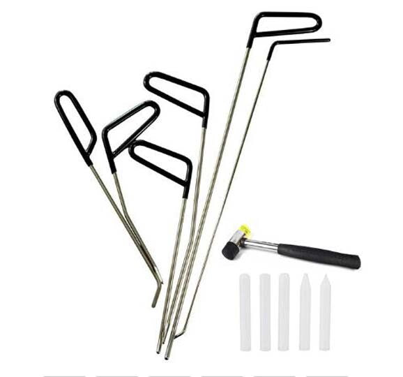 11pcs PDR Tools Push Rods Tail Dent Puller Lifter Paintless Hail Repair Hammer v
