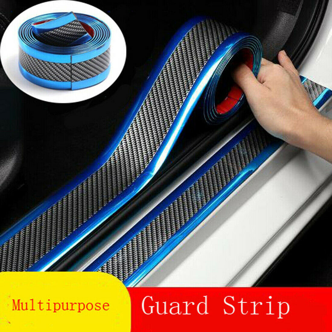 Car Accessories Carbon Fiber Car Door Sill Scuff Plate Sticker Protector 1M*5cm
