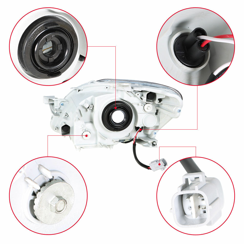 2007-2011 Yaris Sedan: Left + Right Headlights - n