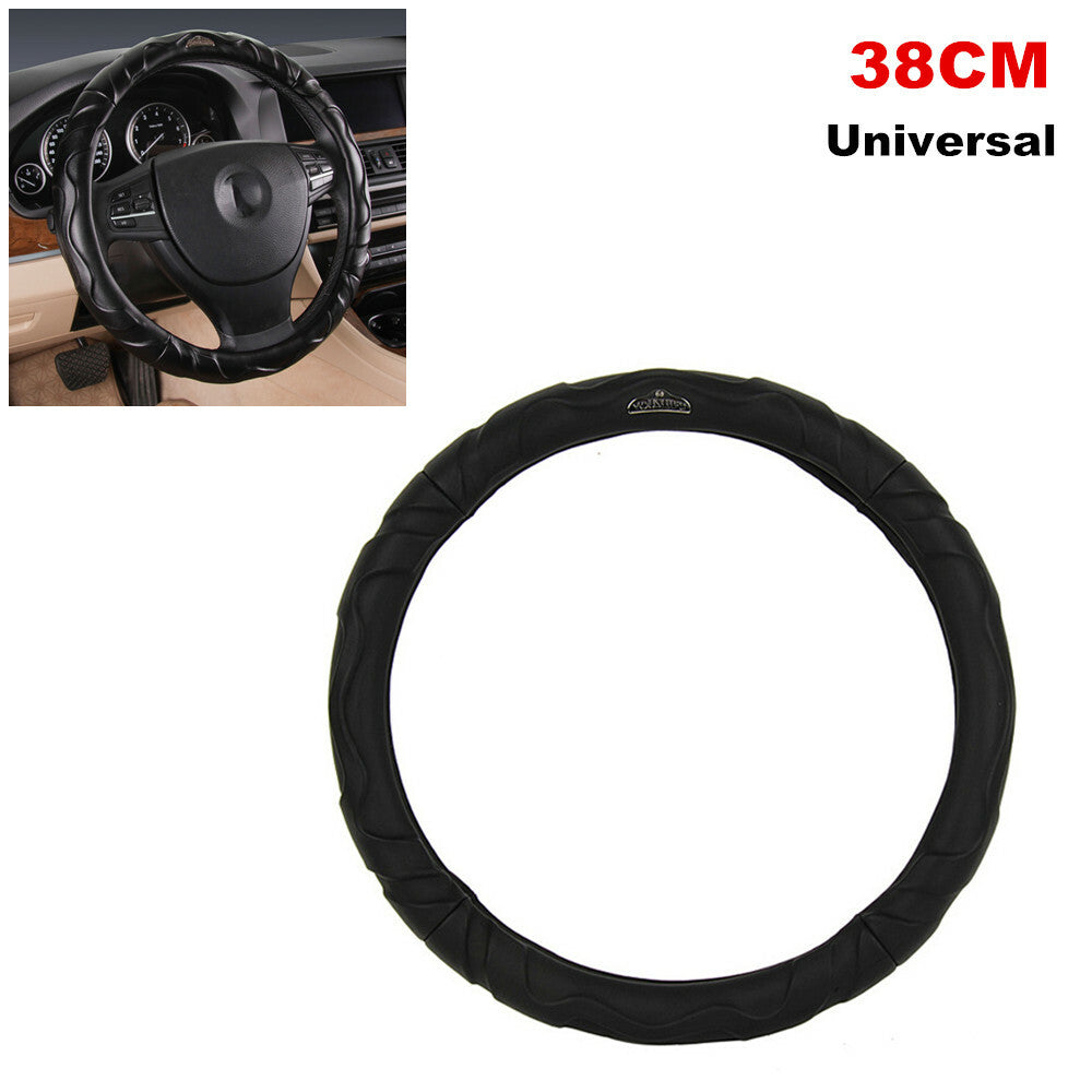 38cm car steering wheel cover, polyurethane synthetic leather, non-slip, suitable for GM cars, SUVs - n