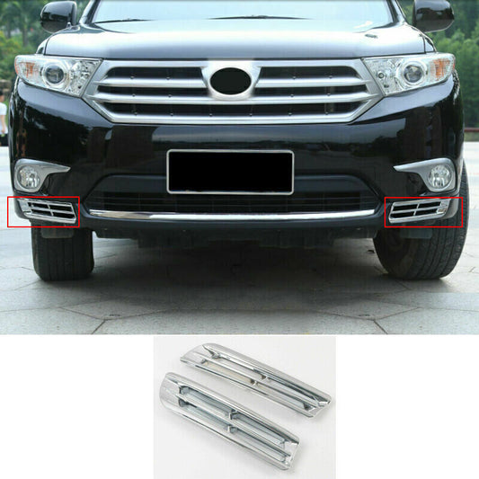 for Toyota Highlander Chrome Front Fog Light Lamp Cover Accessories 2011-2013