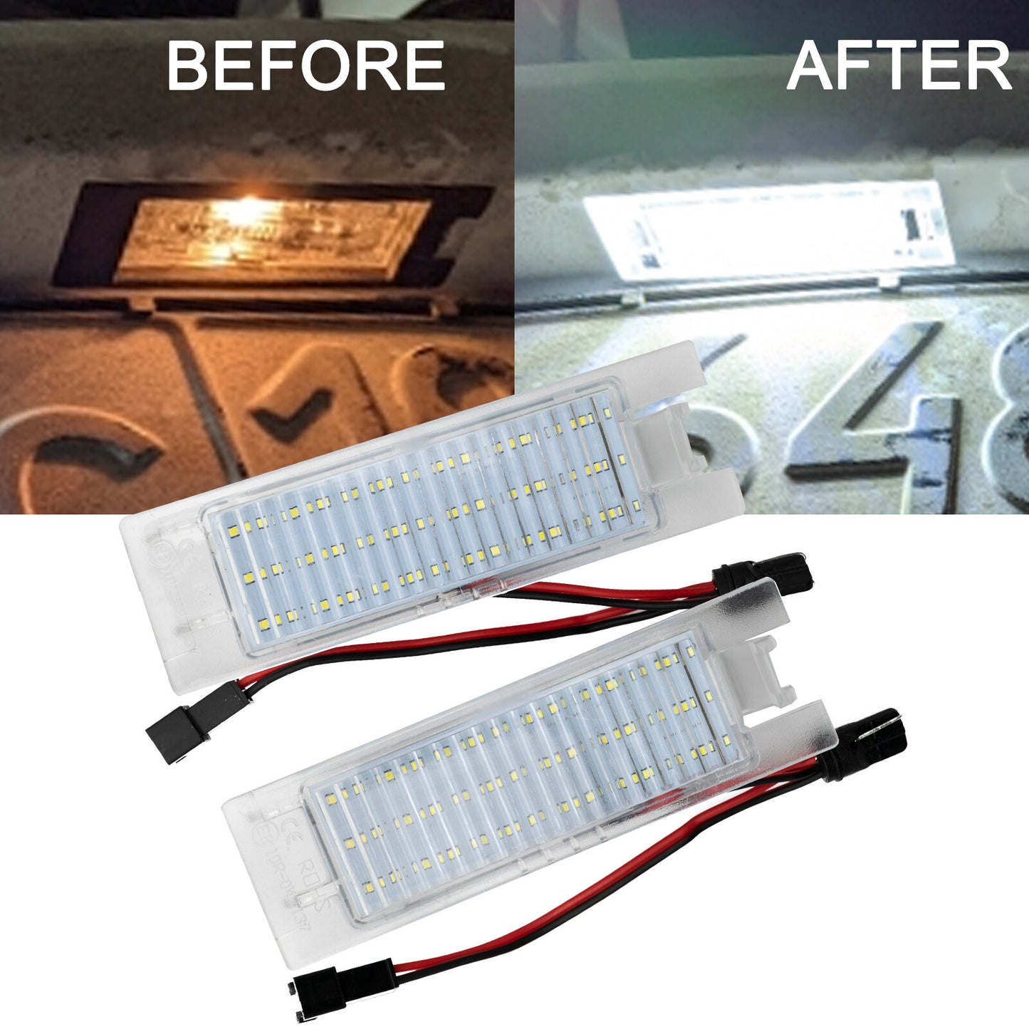 2x LED license plate lighting for Opel Astra H for Corsa C D Insignia Adam Meriva B Q