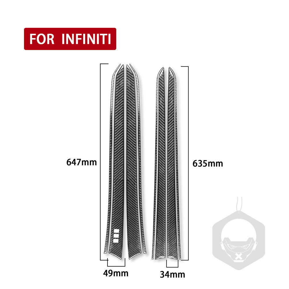 for Infiniti G37 Sedan 2007-13 Carbon Fiber Interior Door Panel Decorative Cover