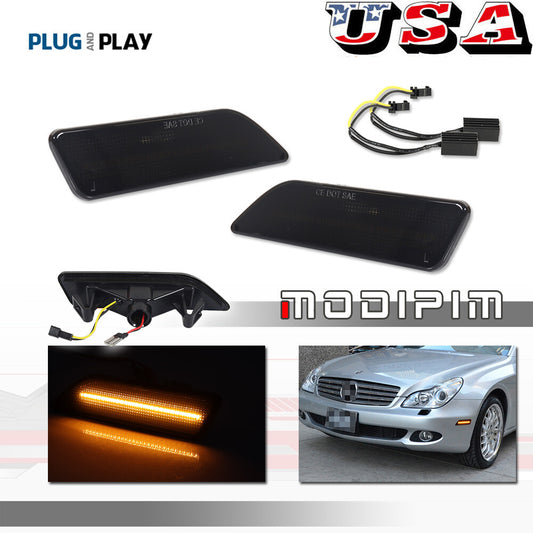 Suitable for 2006-2011 for Benz W219 CLS grade smoked amber LED front corner side marker light- v