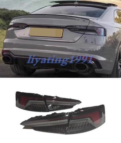 LED smoked taillights for Audi A5, S5, RS5 2019 - 2023, sequential turn signals.