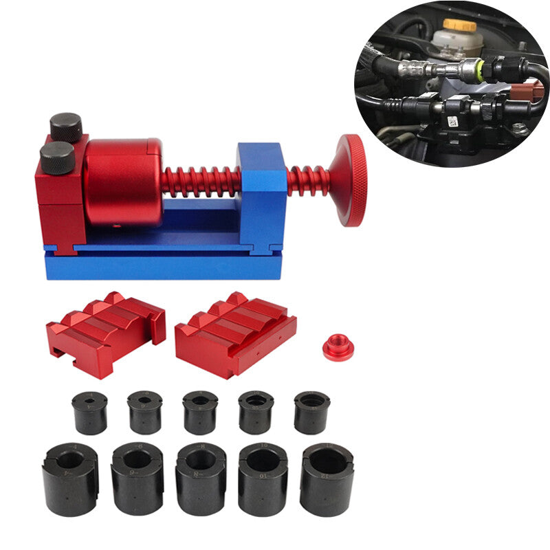 AN4-AN12 Fuel Line Fittings Installation Tool Fuel Hose Repair Tool Kit Red&Blue Q