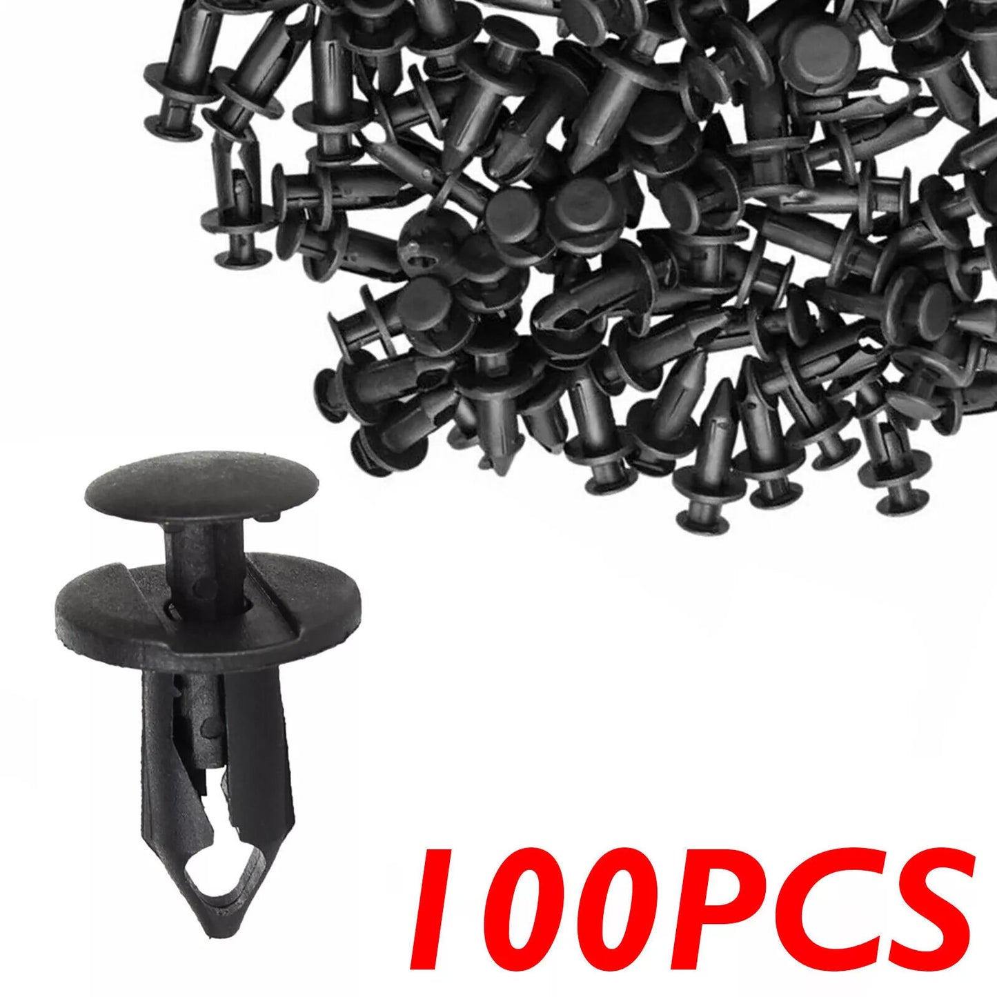 100 8MM Bumper Clips Retainer Auto Car Plastic Rivets Fastener Fender Push n