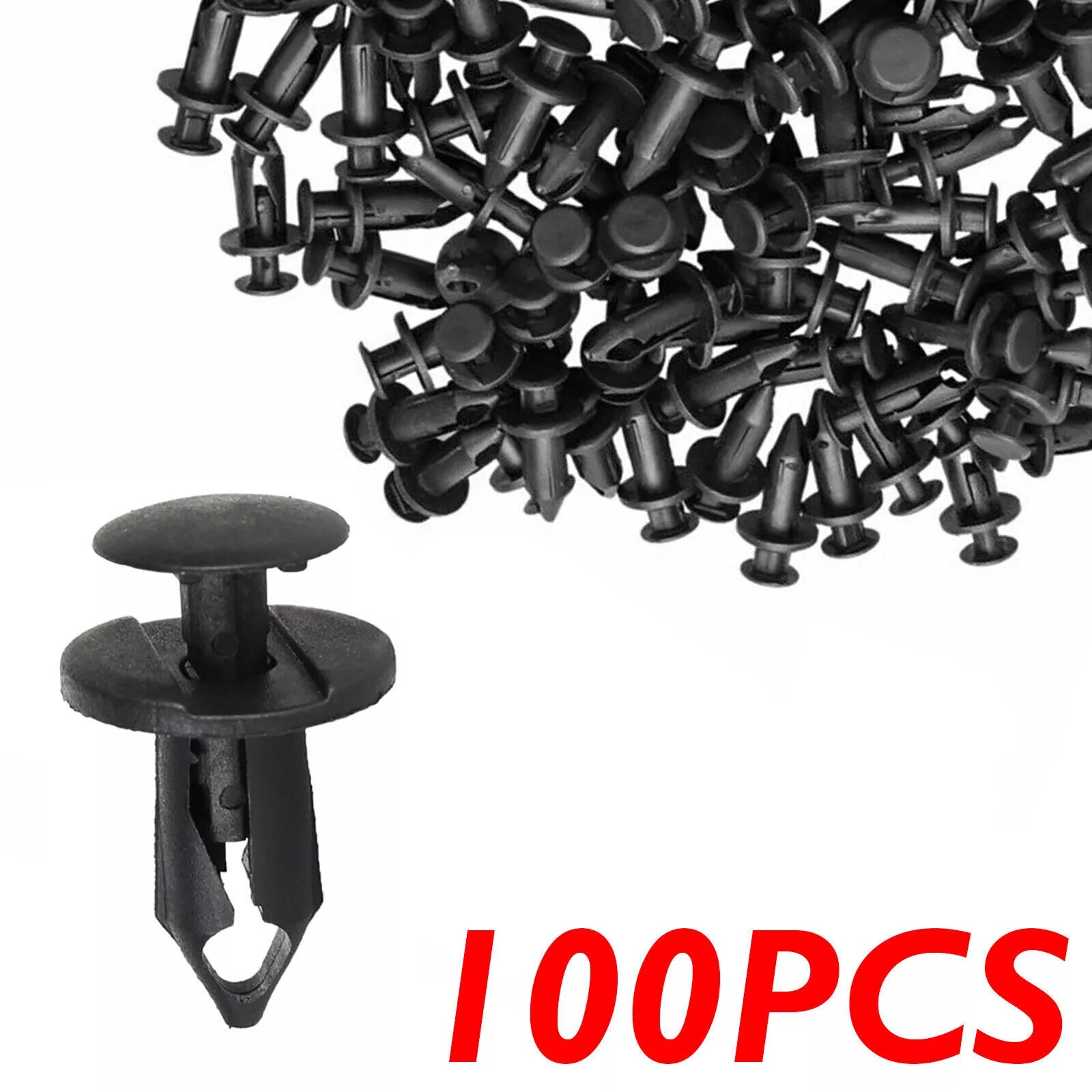 100 8MM Bumper Clips Retainer Auto Car Plastic Rivets Fastener Fender Push n