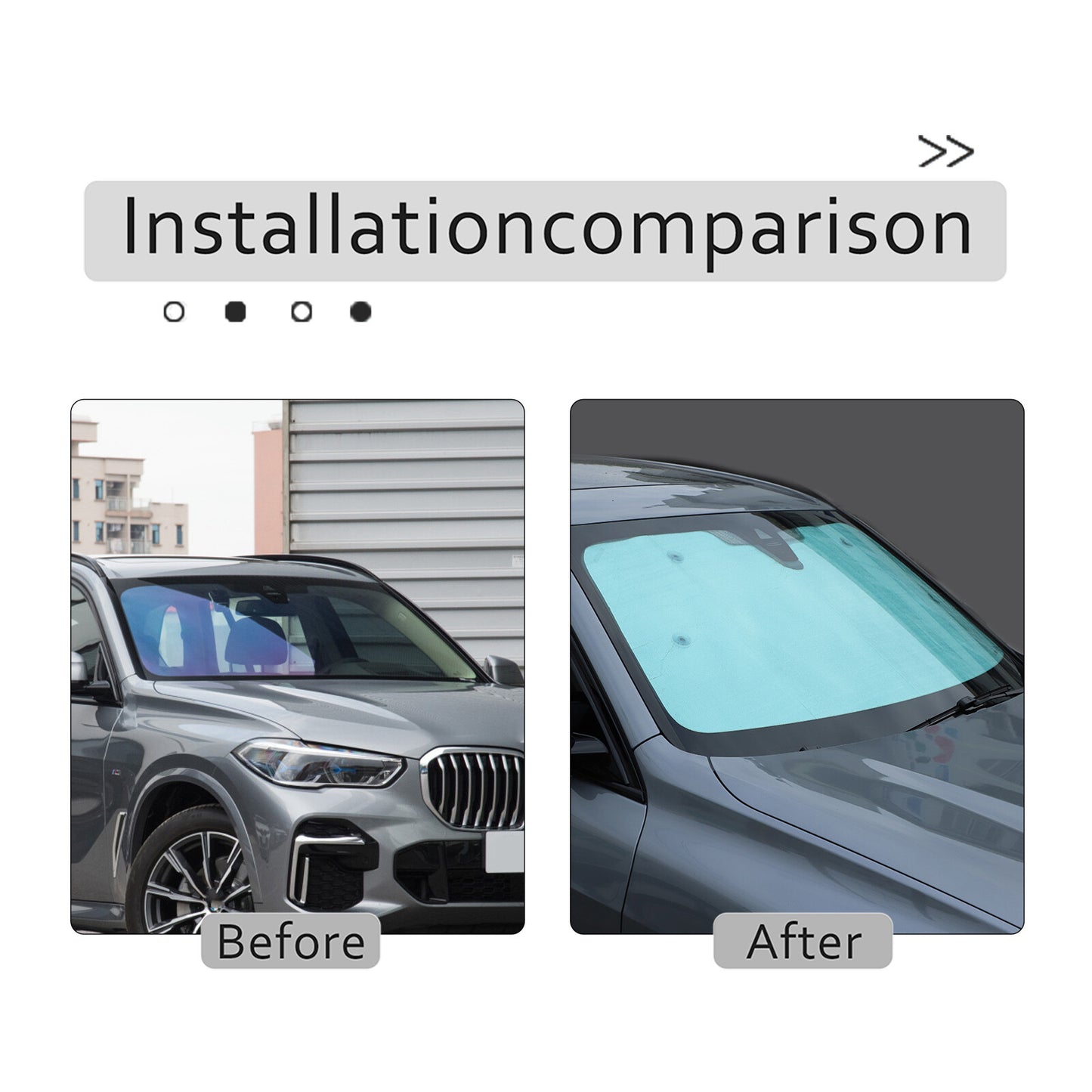 Custom sunshade UV block for front windshield, suitable for X5 2019 - 2023, 1 piece. n
