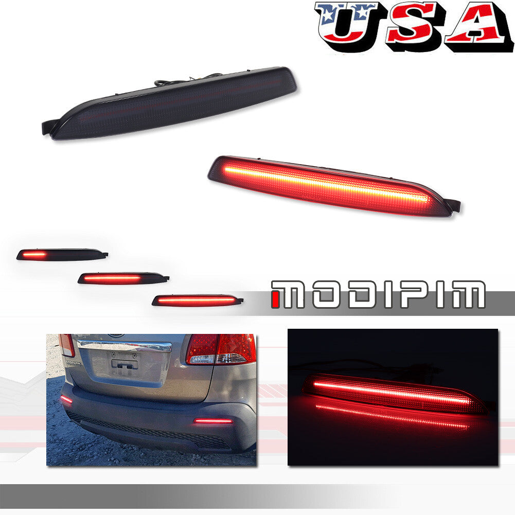 Suitable for 11 - 13 for Kia Sorento Smoke Lens Red LED Rear Brake Sequential Signal Light Kit - v