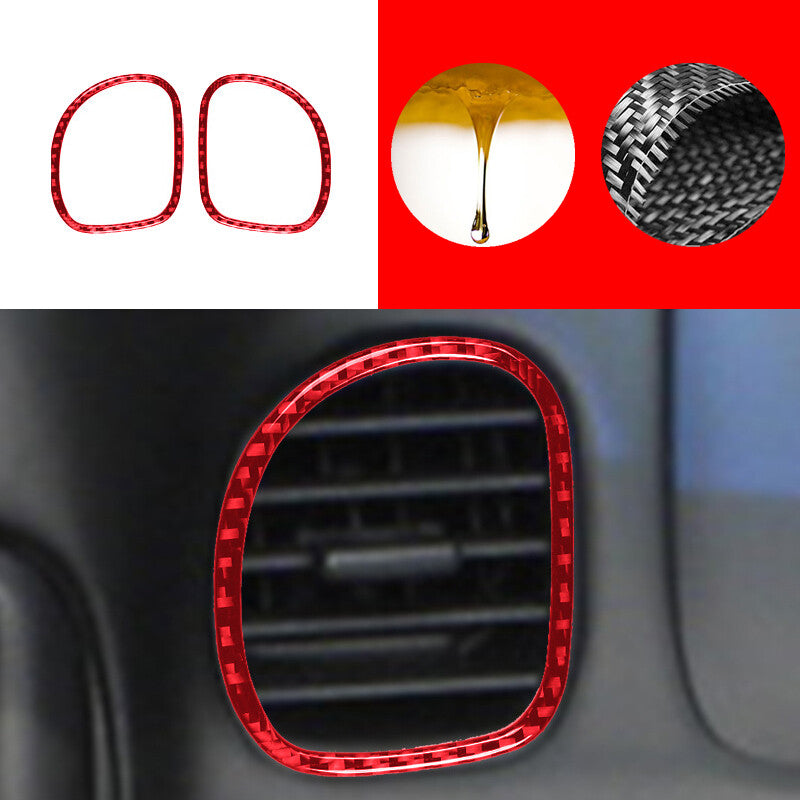 Red carbon fiber passenger side air vent socket trim for Corvette C5 1998 - 2004 - n