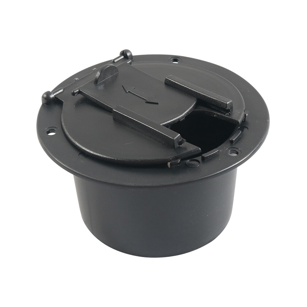 Universal RV Camper Trailer Round Electric Power Cord Cable Hatch Cover Black Q