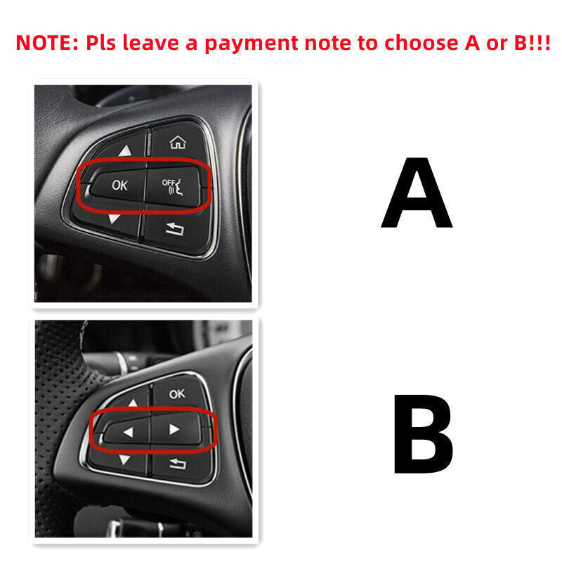 for Mercedes-Benz GLC C Class W205 2015-2018 Steering Wheel Button Silver Trim