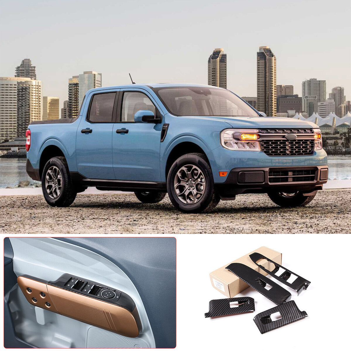 Black aluminum alloy handle handbrake cover suitable for FJ Cruiser 07-21- v
