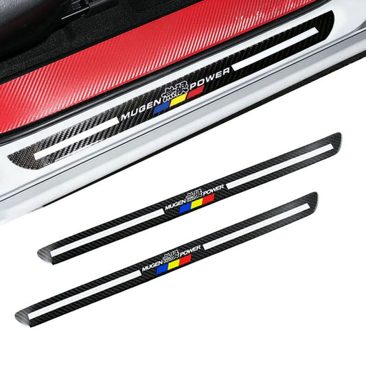 Car front door window sill protection sticker badge decorative strip carbon for Honda