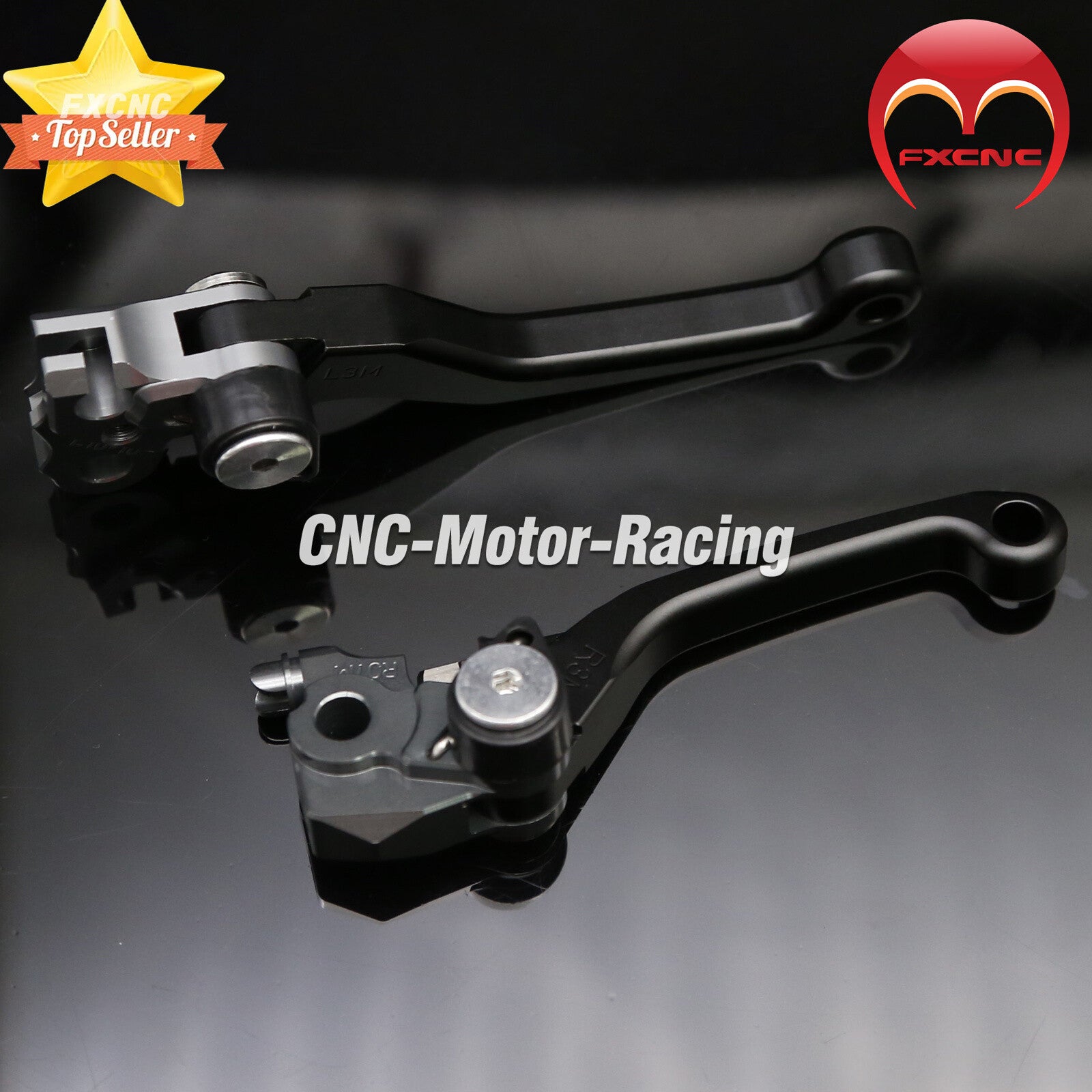 CNC cross-country bicycle clutch and brake levers suitable for Kawasaki KDX220 models (2002, 2003, 2004, 2005, 2007).