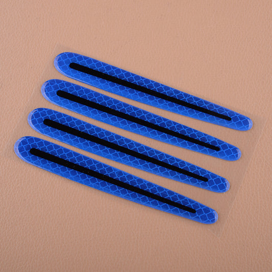 4pc Car Door Handle Protective Film Reflective Sticker Strips Anti-Scratch