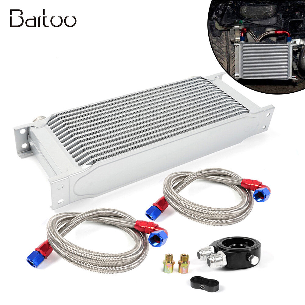 Oil CoolerKit Universal Engine Transmission 15 Row AN10 10AN Aluminium Alloy Q