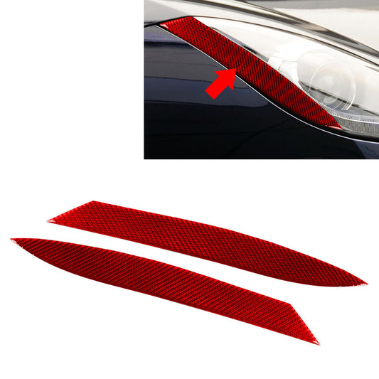 Carbon Fiber Headlight Eyelids Eyebrow Cover Trim Fit for Jaguar for F-Type 2013-2024
