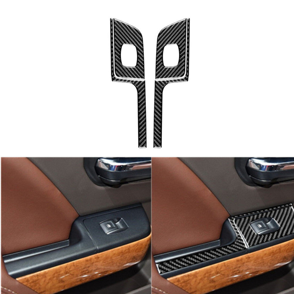 2Pcs Red Carbon Fiber Storage Accent Switch Trim Cover For F150 2004-2008 v
