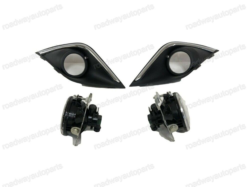 1Set Clear Fog Lights Lamps W/ Cover Bezel for Mitsubishi Outlander 2016-2019