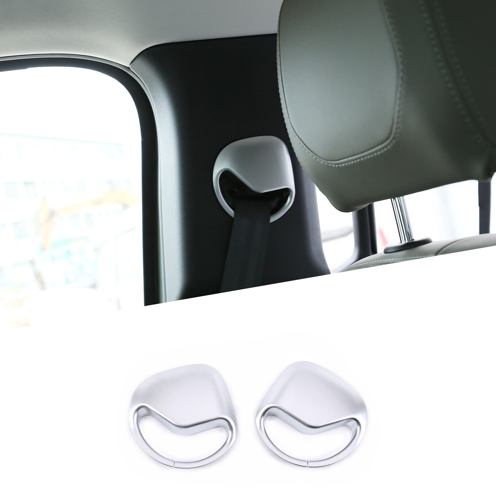 Chrome car seatbelt trim cover for Land Rover for Defender 110 2020-2022 2 pieces n